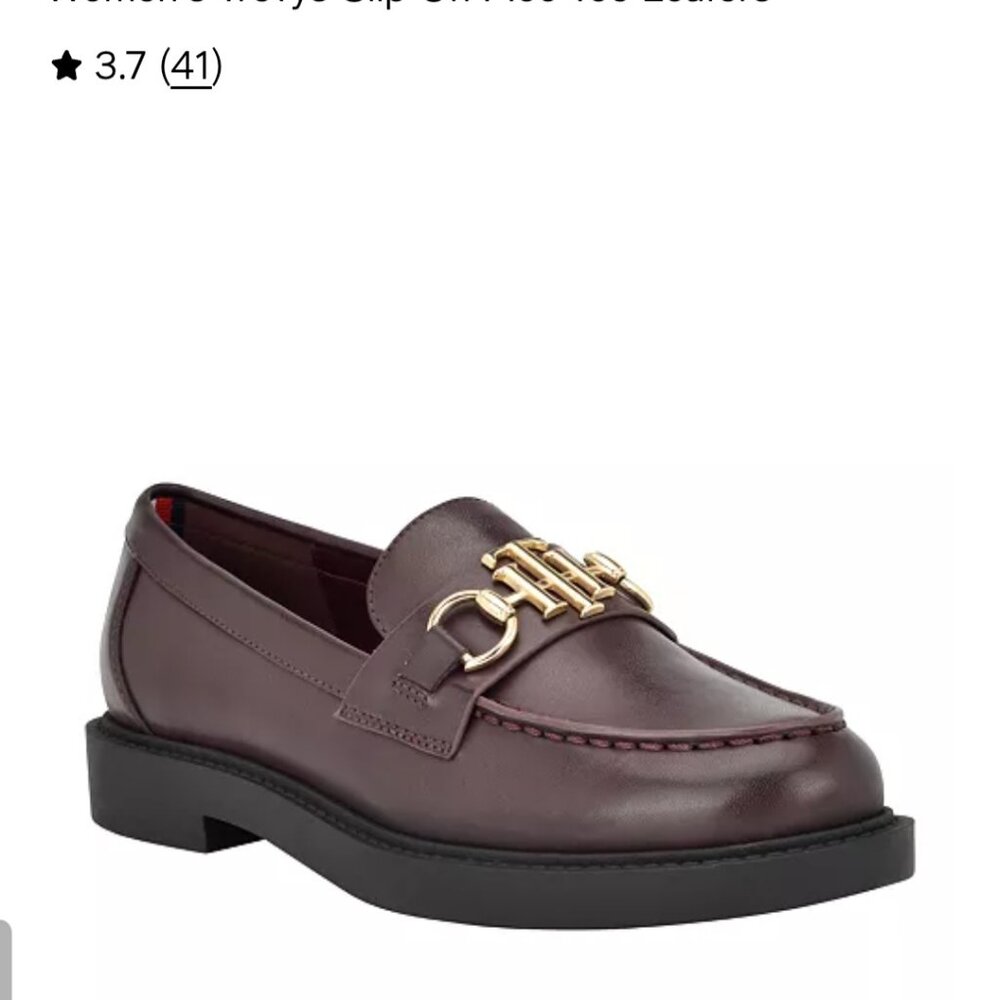 Tommy Hilfiger Women's Trevys Burgundy moc-toe slip-on loafer size 8M NWOT